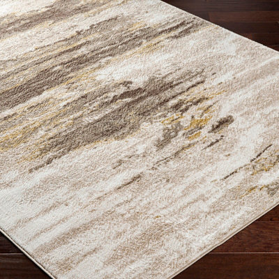 HILA Abstract Modern Marble Dark Brown/Off-White Area Rug 160 x 213 cm