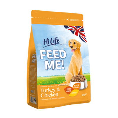 Hilife Complete Moist Mince Dog Turkey Chicken Bacon 2kg (Pack of 4)