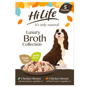 Hilife It's Only Natural Pch Mpk Broth Collection 5 x 100g (Pack of 3)