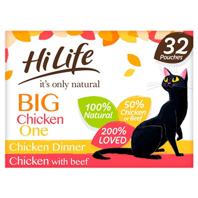 Hilife Natural Cat Pch The Big Chicken One In Jelly 32 x 70g DIY at B&Q
