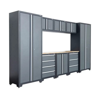Hilka 9 Piece Garage Cabinet Set, Heavy Duty 24 Gauge Steel Storage ...