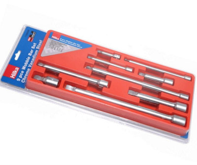 HILKA EXTENSION BAR SET 9PC 3/8" 1/4" 1/2" DRIVE WOBBLE SOCKET RATCHET 11090009