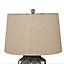 Hill Interiors Acantho Ceramic Table Lamp (UK Plug) Grey/Black (One Size)