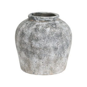 Hill Interiors Aged Stone Ceramic Vase Grey (One Size)