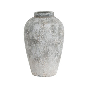 Hill Interiors Aged Stone Tall Ceramic Vase Grey (One Size)