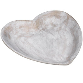 Hill Interiors Antique Look Stone Heart Dish Grey (One Size)