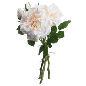 Hill Interiors Artificial Short Stem Rose Bouquet Peach/Cream (One Size)