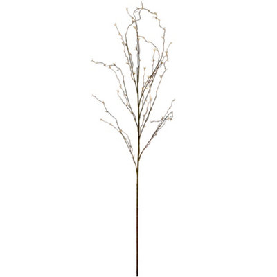 Hill Interiors Artificial White Willow Flower Stem Brown/White (One Size)