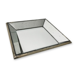 Hill Interiors Astor Distressed Mirrored Square Tray Gold (One Size)