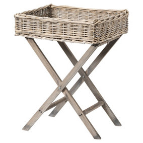 Hill Interiors Basket Wicker Wash Butler Tray Grey (80cm x 40cm x 50cm)