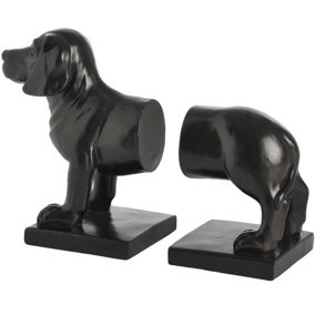 Hill Interiors Black Dachshund Dog Book Ends Black (One Size)