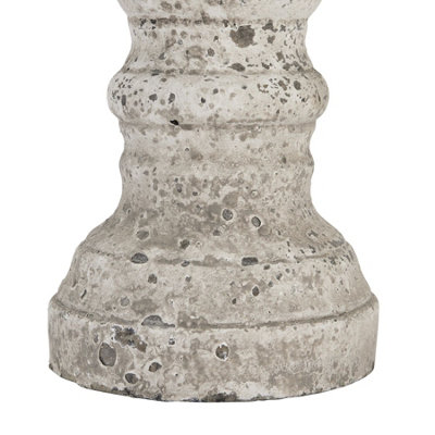 Hill Interiors Ceramic Column Candle Holder Stone (31cm x 12cm x 12cm)