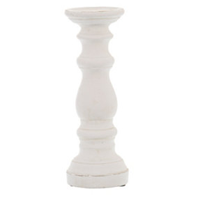 Hill Interiors Ceramic Column Candle Holder White (31cm x 12cm x 12cm)