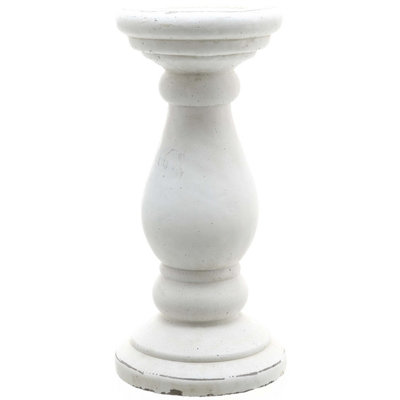 Hill Interiors Ceramic Matte Candle Holder White (23cm x 11cm x 11cm)