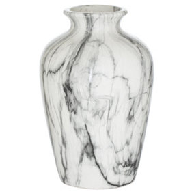 Hill Interiors Chours Marble Vase White/Grey (33cm x 22cm x 22cm)