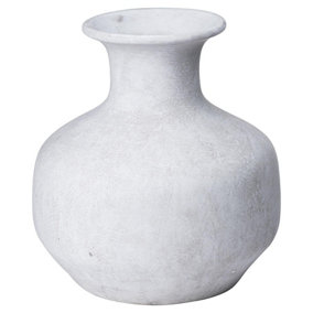 Hill Interiors Darcy Squat Vase Stone (26cm x 24cm x 24cm)