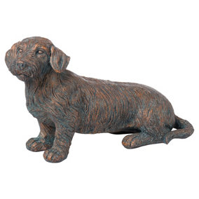 Hill Interiors Eric The Wire Haired Dachshund Statue Bronze (One Size)