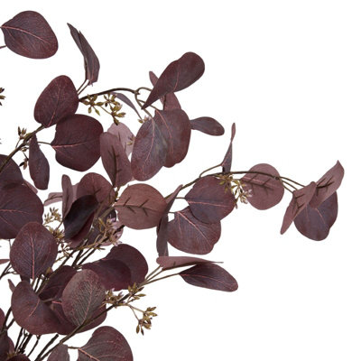 Hill Interiors Eucalyptus Burgundy Berried Faux Plant - 6
