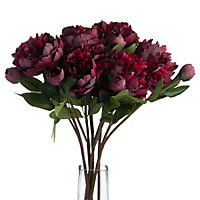 Hill Interiors Faux Burgundy Peony Rose Burgundy (One Size)
