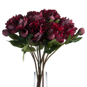 Hill Interiors Faux Burgundy Peony Rose Burgundy (One Size)