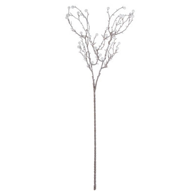 Hill Interiors Festive Faux Pearl Artificial Plant Silver/White (One ...