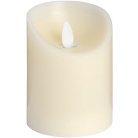 Hill Interiors Flickering Flame LED Wax Candle Cream (3 x 8in)