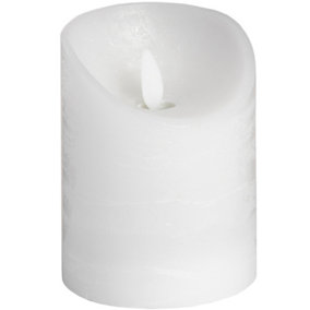 Hill Interiors Flickering Flame LED Wax Candle White (3.5 x 9in)