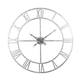 Hill Interiors Foil Skeleton Wall Clock Silver (Large)