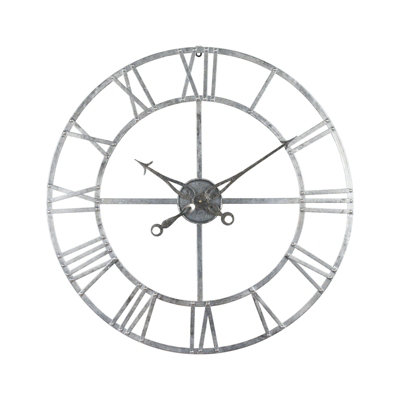 Hill Interiors Foil Skeleton Wall Clock Silver (Large)