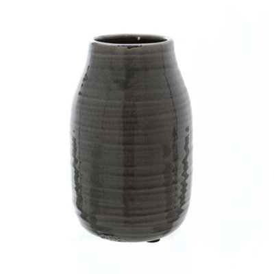 Hill Interiors Garda Stefanie Vase Grey (24cm x 15cm x 15cm)