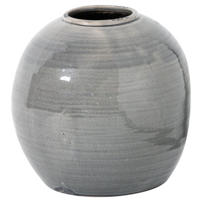 Hill Interiors Garda Tiber Glazed Vase Grey (28cm x 29cm x 29cm