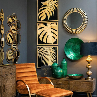 Hill Interiors Gold Square Decorative Collage Hanging Mirror