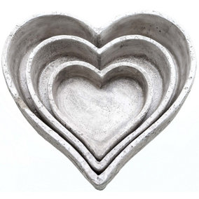 Hill Interiors Heart Decorative Dish (Pack of 3) Stone (One Size)
