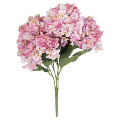 Hill Interiors Hydrangea Pink Shabby Faux Plant Bouquet