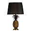 Hill Interiors Isla Pineapple Table Lamp (UK Plug) Antique Gold (H59 x W35 x D35cm)