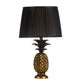 Hill Interiors Isla Pineapple Table Lamp (UK Plug) Antique Gold (H59 x W35 x D35cm)