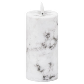 Hill Interiors Luxe Collection Marble Natural Glow Electric Candle White/Black (10cm x 7cm x 7cm)