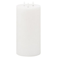 Hill Interiors Luxe Collection Natural Glow 3 Wick Electric Candle White (15cm x 15cm x 15cm)