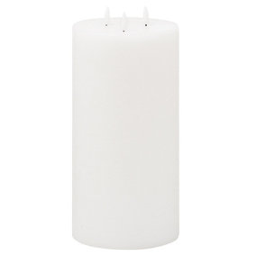 Hill Interiors Luxe Collection Natural Glow 3 Wick Electric Candle White (30cm x 15cm x 15cm)