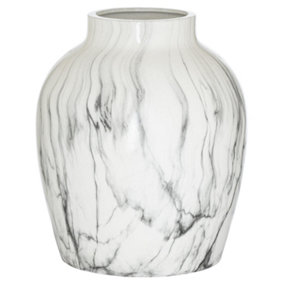 Hill Interiors Marble Vase White/Grey (36cm x 30cm x 30cm)