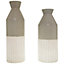 Hill Interiors Mason Collection Ellipse Ceramic Tall Vase Grey (40cm x 12cm x 12cm)