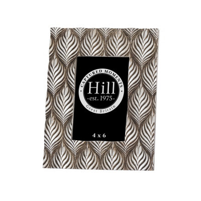 Hill Interiors Metallic Leaf Effect Design Photo Frame Silver/Black (4 x 6in)