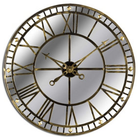 Hill Interiors Mirrored Skeleton Clock Br (One Size)