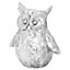 Hill Interiors Olive Ceramic Owl Ornament Silver (23cm x 11cm x 20cm)
