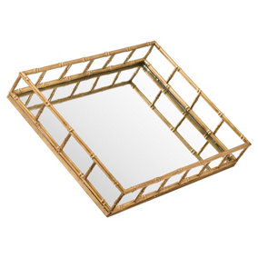 Hill Interiors Rectangular Decorative Tray (Pack of 2) Gold (One Size)