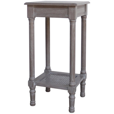Hill Interiors Serene Rattan Collection Side Table Grey (One Size)
