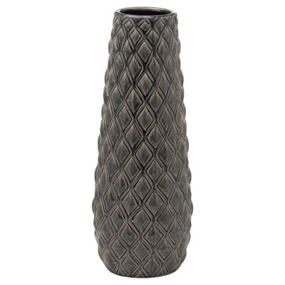 Hill Interiors Seville Collection Alpine Vase Grey (43cm x 16cm x 16cm)