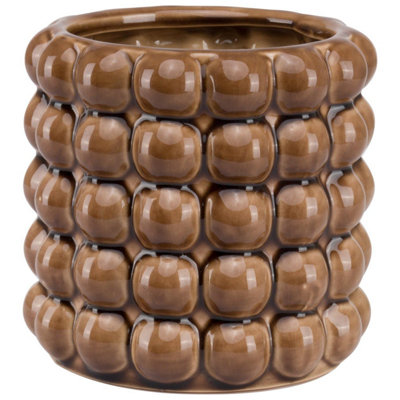 Hill Interiors Seville Collection Bubble Vase Caramel (20cm x 20cm x 20cm)