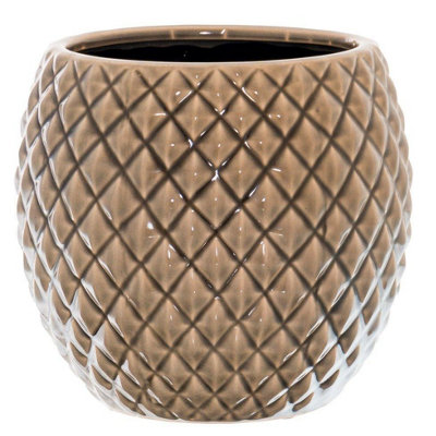 Hill Interiors Seville Collection Diamond Bevel Planter Brown (One Size)