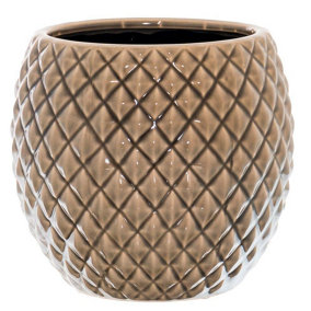 Hill Interiors Seville Collection Diamond Bevel Planter Brown (One Size)